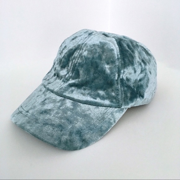 Twig & Arrow Accessories - Light Blue Crushed Velvet Baseball Hat, NWT